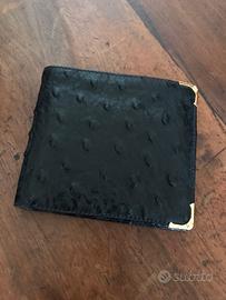 Portafogli uomo struzzo nero Gucci NUOVO con scato