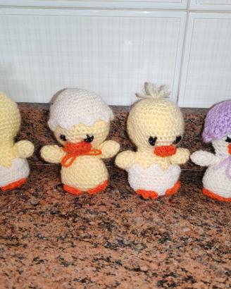 pulcini  realizzati in lana  a mano