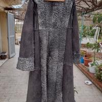 Cappotto in astrakan double face con cappuccio 