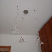 Lampadario a tre luci in cristallo 