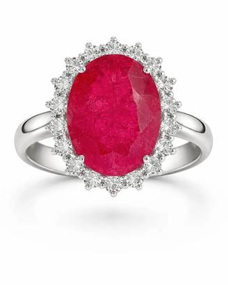Anello rubino 6,85ct e diamanti