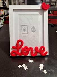 Portafoto con decorazione Love atigianale