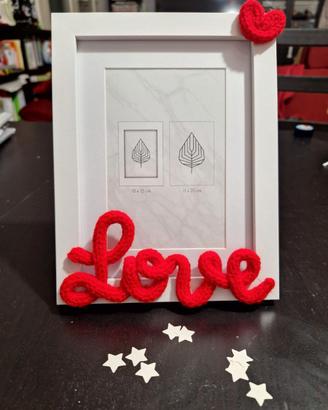 Portafoto con decorazione Love atigianale