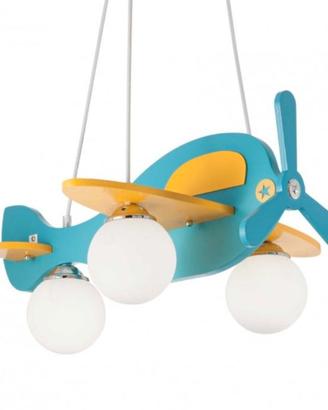 Lampadario aeroplano legno