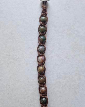 Braccialetto Tibetano Shamballa Agata Indiana 8mm