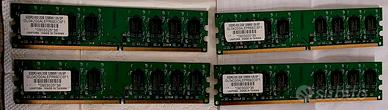 4x Moduli RAM DDR2 2GB 800MHz (PC2-6400)