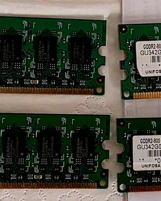 4x Moduli RAM DDR2 2GB 800MHz (PC2-6400)