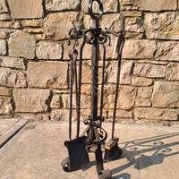 set attizzatoio camino forgiato a mano