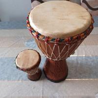 COPPIA DI TAMBURI DJEMBE ETNICI AFRICANI