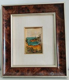 Dipinto su lastra argento 925