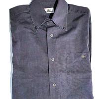 CAMICIA LACOSTE UOMO TAGLIA 39 GRIGIA VINTAGE