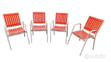 4 sedie da giardino Pop Art Vintage Modernariato 