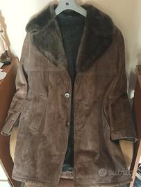 Cappotto uomo, vera pelle, colore miele 