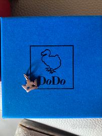 Dodo ciondolo corona Re oro rosa 9k