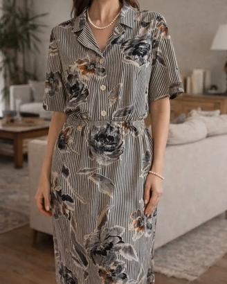 Completo donna vintage elegante floreale taglia L
