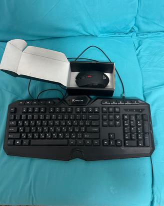Tastiera gaming e mouse  usb retroilluminata