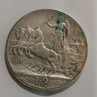 Moneta 2 Lire 1911  Vittorio Emanuele III RR