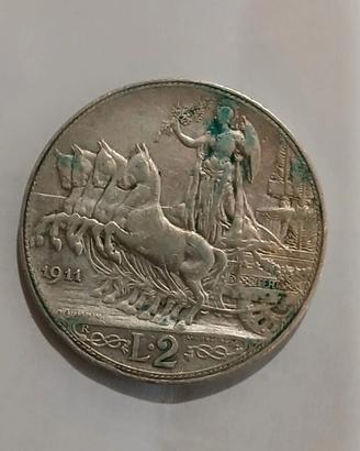 Moneta 2 Lire 1911  Vittorio Emanuele III RR