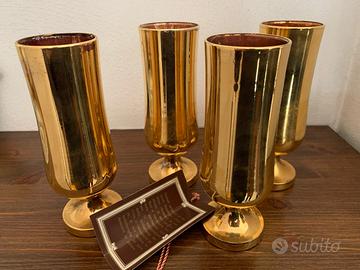 Bicchieri FLUTE ricoperti in ORO ZECCHINO