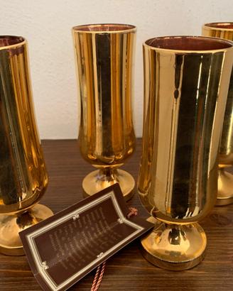 Bicchieri FLUTE ricoperti in ORO ZECCHINO