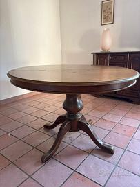 Tavolo rotondo in legno massello allungabile