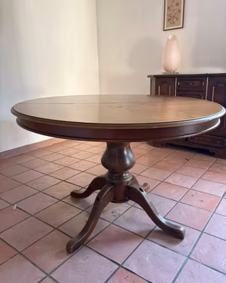 Tavolo rotondo in legno massello allungabile