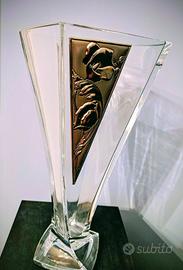 Vaso di cristallo e argento