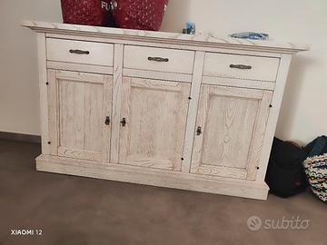 Credenza 3 ante in legno massello di castagno