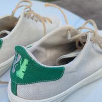 Scarpe alte in tessuto di canapa