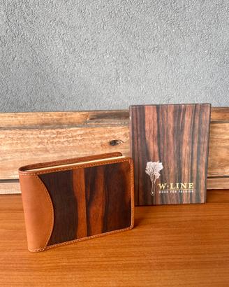 Portafoglio Uomo W-LINE in Pelle e Vero Legno