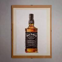 Quadro Jack Daniel's disegnato a matita