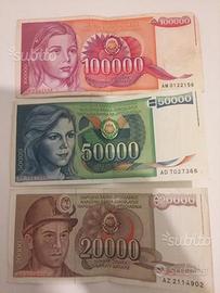 Banconote Dinara - Ex Jugoslavia - 1987 - 88 - 89