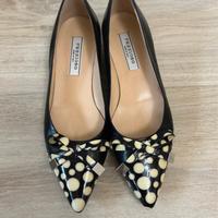 Ballerina in pelle nera da donna