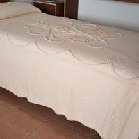 Copriletto singolo in cotone ciniglia beige GABEL