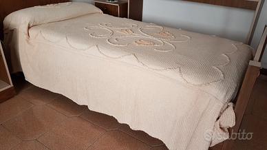 Copriletto singolo in cotone ciniglia beige GABEL