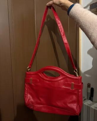 Borsa rossa di pelle