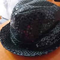 cappello con paiette nero nuovo 