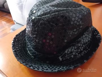 cappello con paiette nero nuovo 