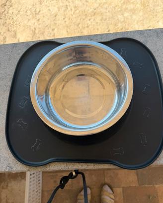 Ciotola inox 1.600 ml cani grandi più tappetino