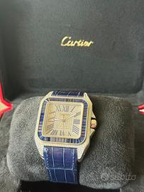 Santos De Cartier 100 XL Diamond blu