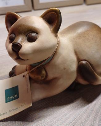 Statuina gatto collarino cuore Thun cm 21 raro fuo