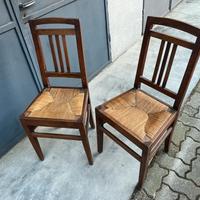 Sedie in legno con seduta in vera paglia 