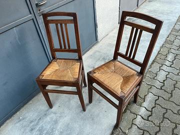 Sedie in legno con seduta in vera paglia 