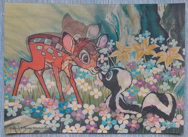 Disney Bambi e Skunk Cartolina Card Lenticolare
