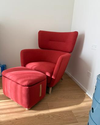 Poltrona IKEA OSKARSHAMN con poggiapiedi