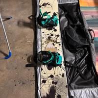 Tavola snowboard head + attacchi rossignol + sacca