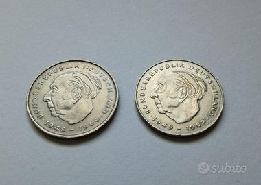 2 monete da 2 marchi tedeschi