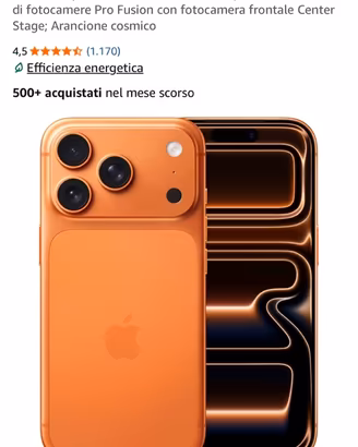 Iphone 17 pro  arancio 256 gb