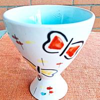 Vaso coppa "farfalle" ceramica Coronetti Cunardo