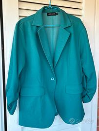 Giacca blazer donna azzurro turchese taglia L